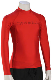 O'Neill Kid's Basic Skins LS Rash Guard - Red