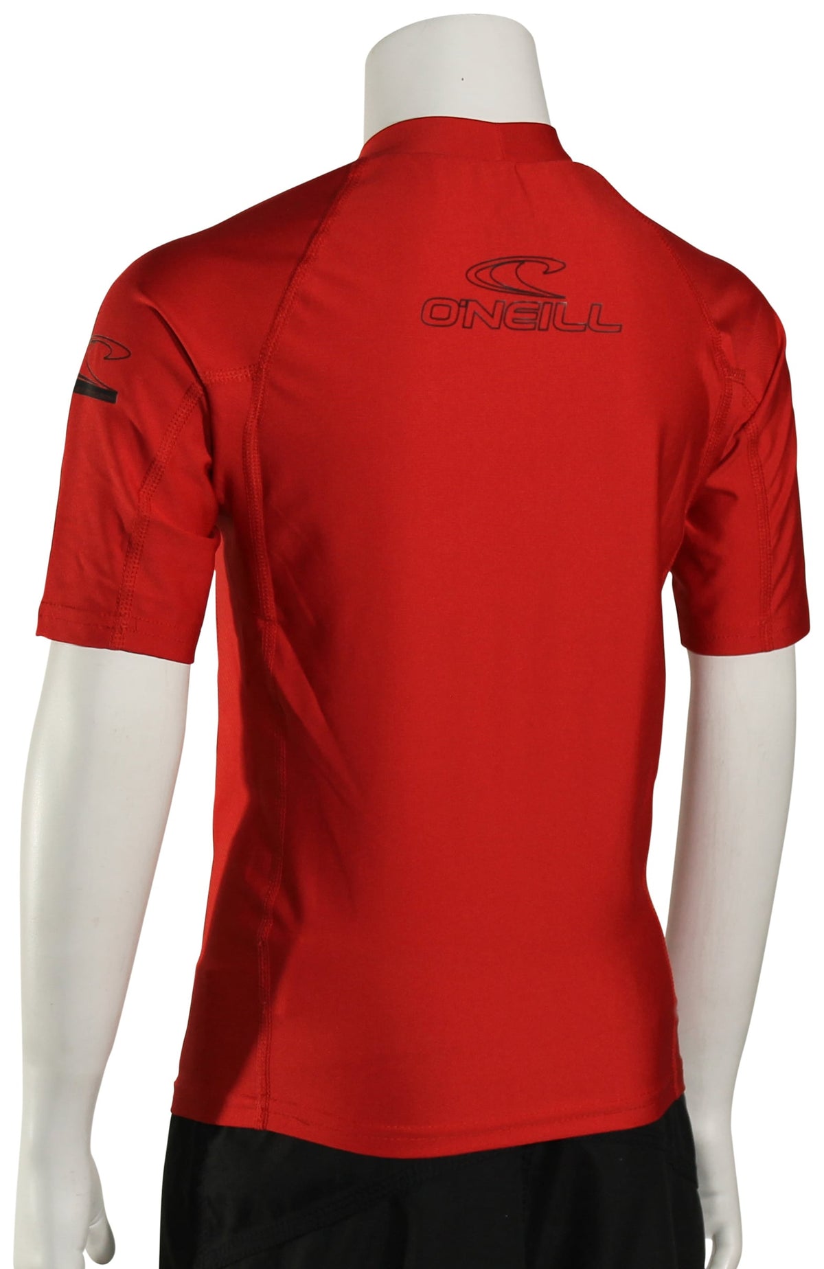 O'Neill Kid's Basic Skins SS Rash Guard - Red – back view