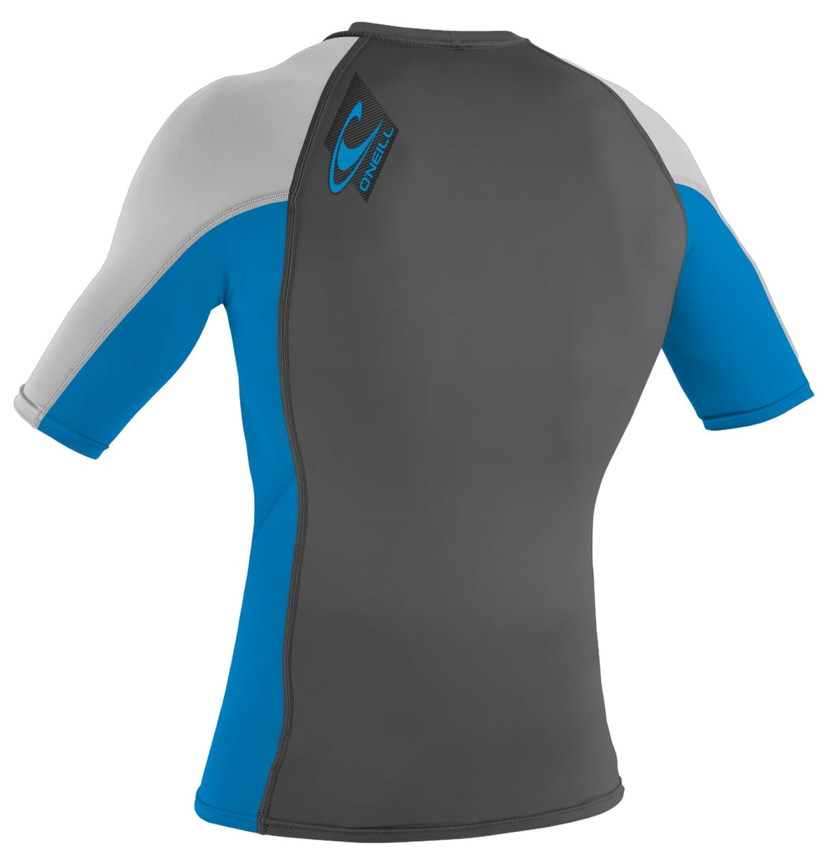 O'Neill Kid's Premium SS Rash Guard - Graphite / Blue / Lunar – back view