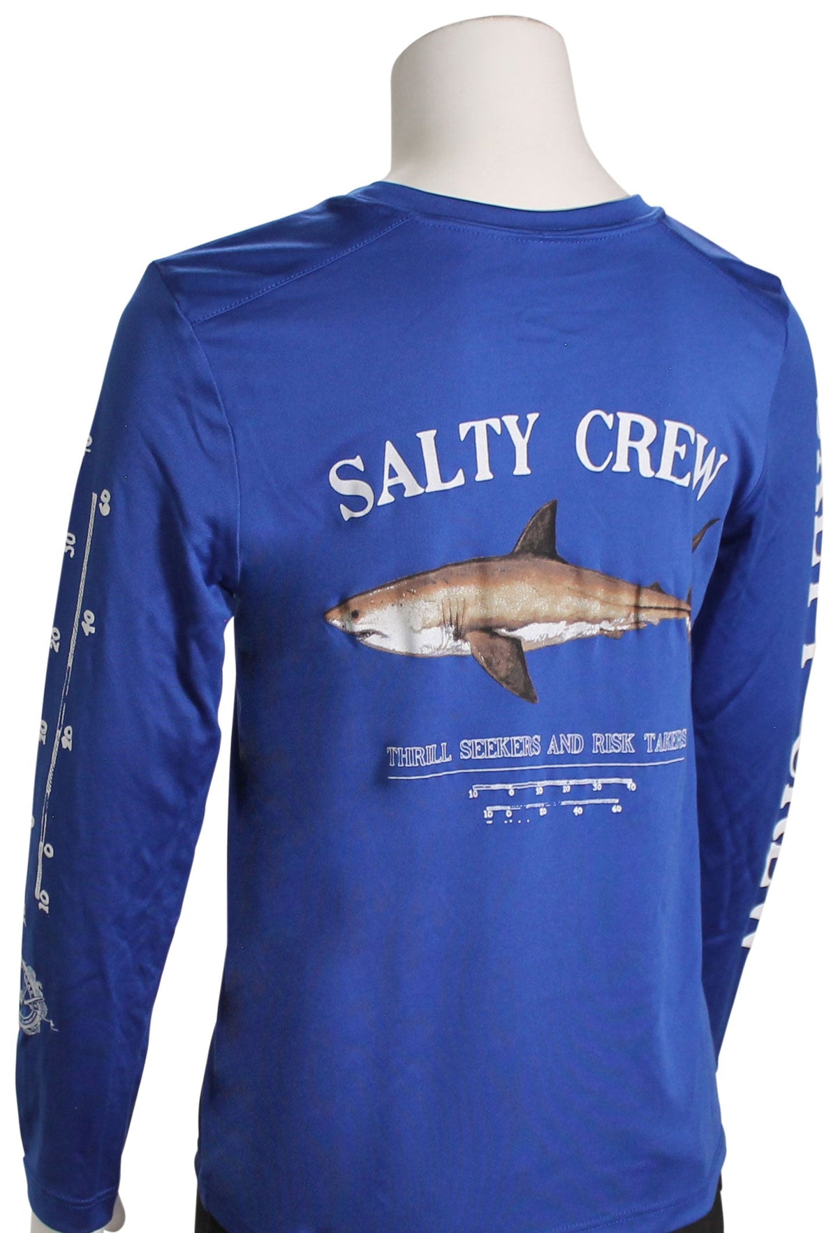 Salty Crew Boy's Bruce LS Rashguard - Royal – back view