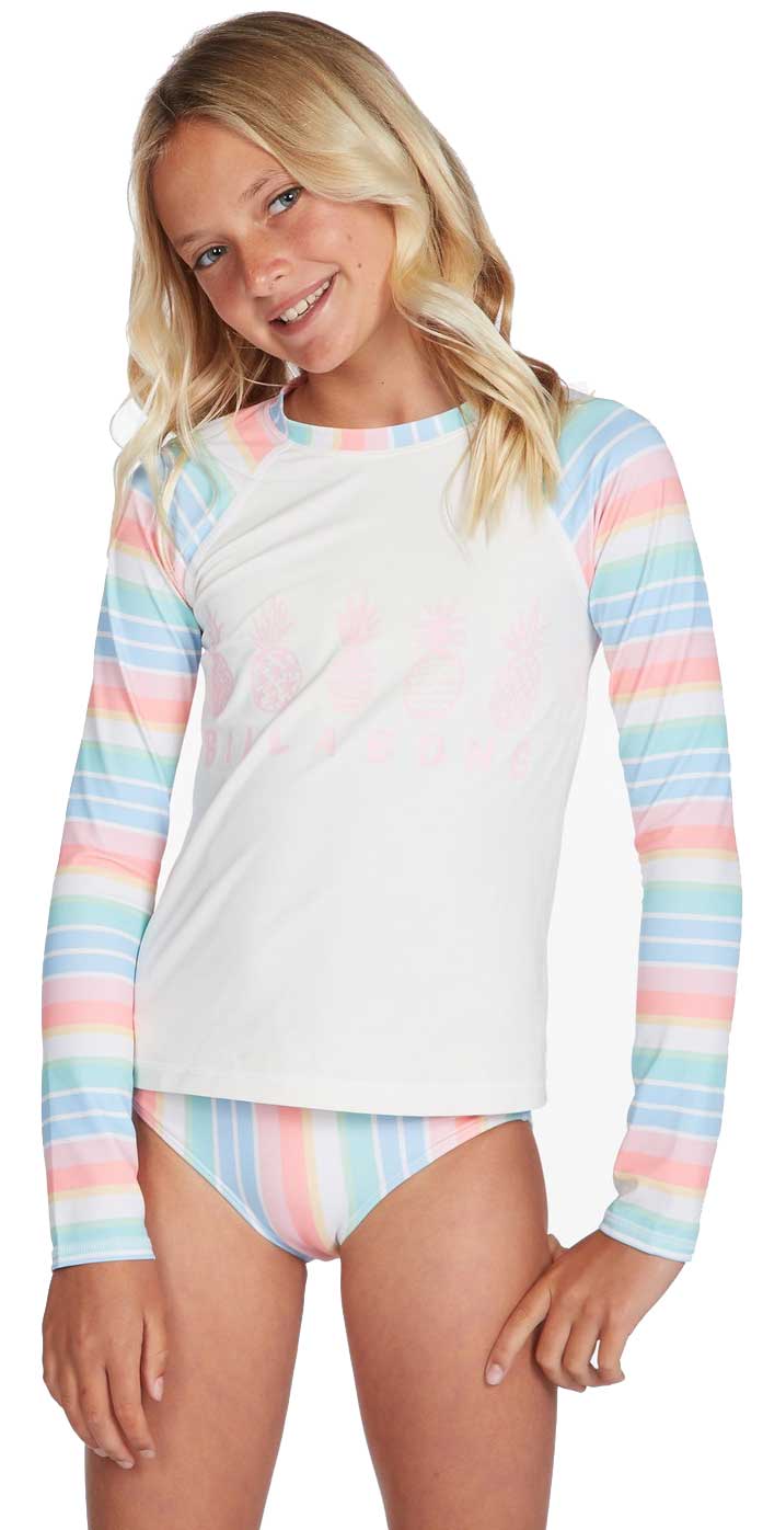 Billabong Girl's Stoked on Stripes LS Rash Guard Set - Multi