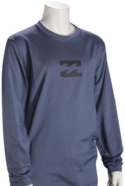 Billabong Boy's All Day Wave LS Surf Shirt - Slate Blue
