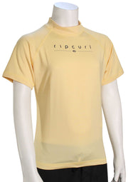 Rip Curl Girl's Golden Rays SS Rash Guard - Light Yellow