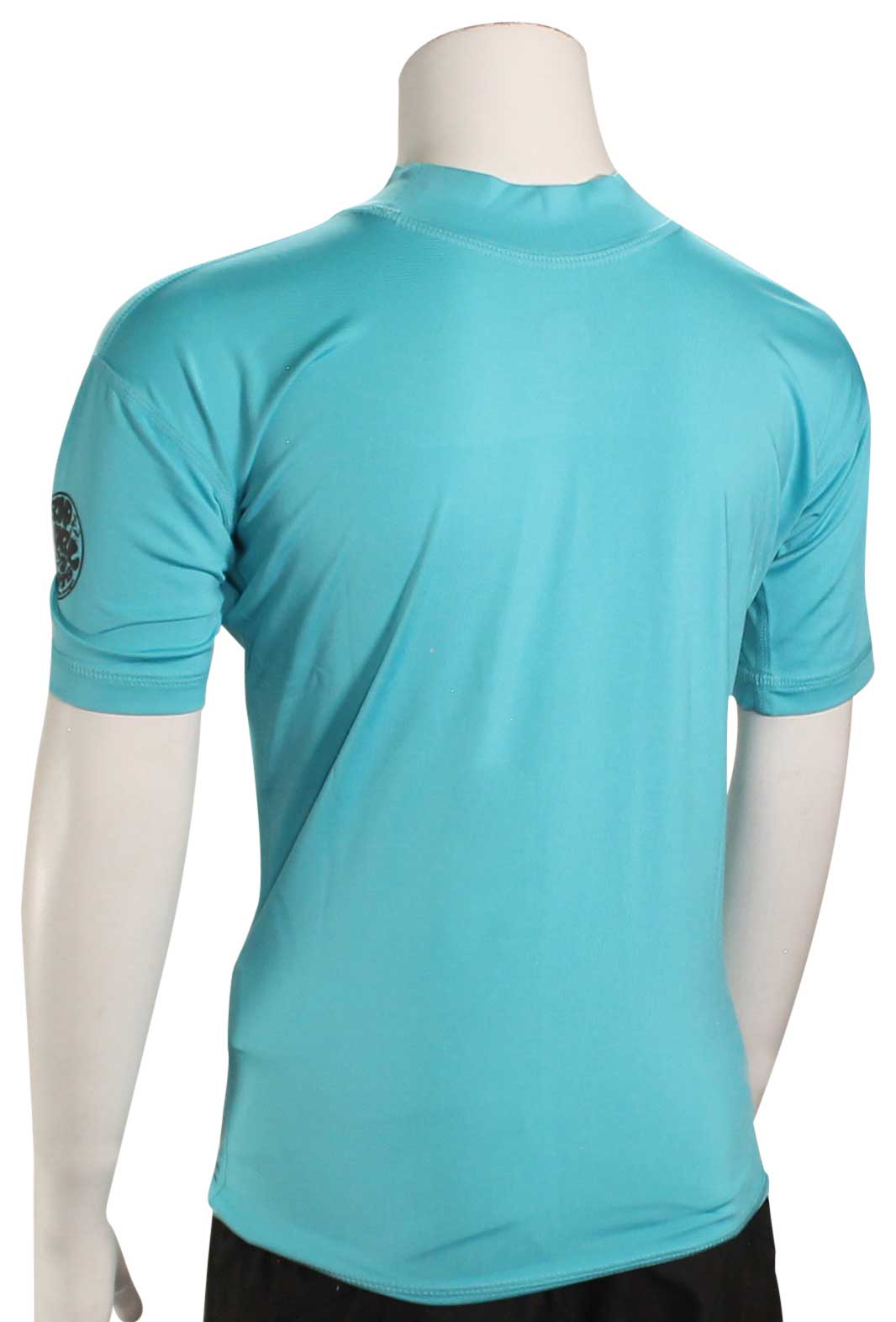 Rip Curl Boy's Corpo SS Rash Guard - Blue, back view