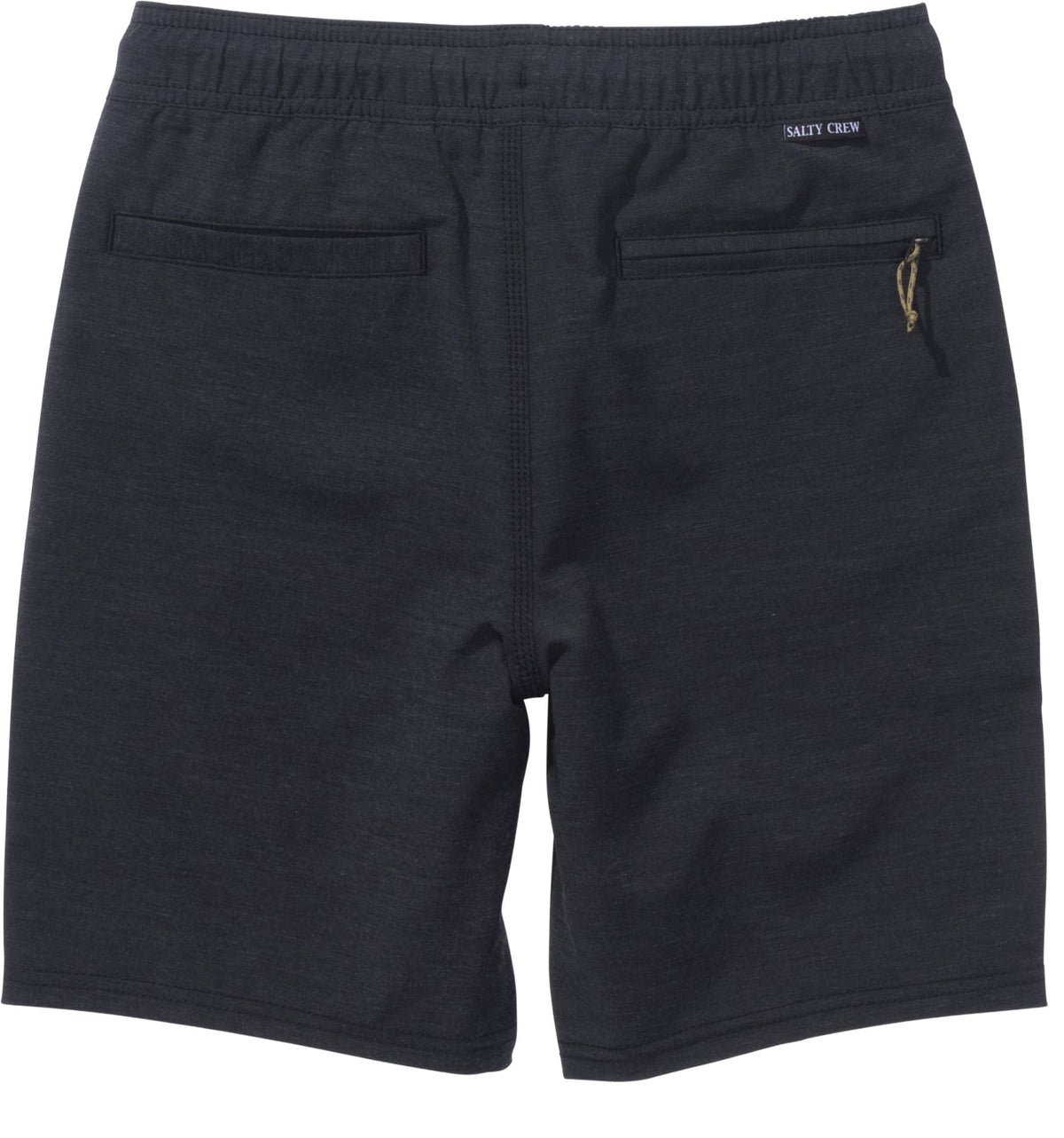 Salty Crew Drifter Boy's Elastic Hybrid Shorts - Black – back view