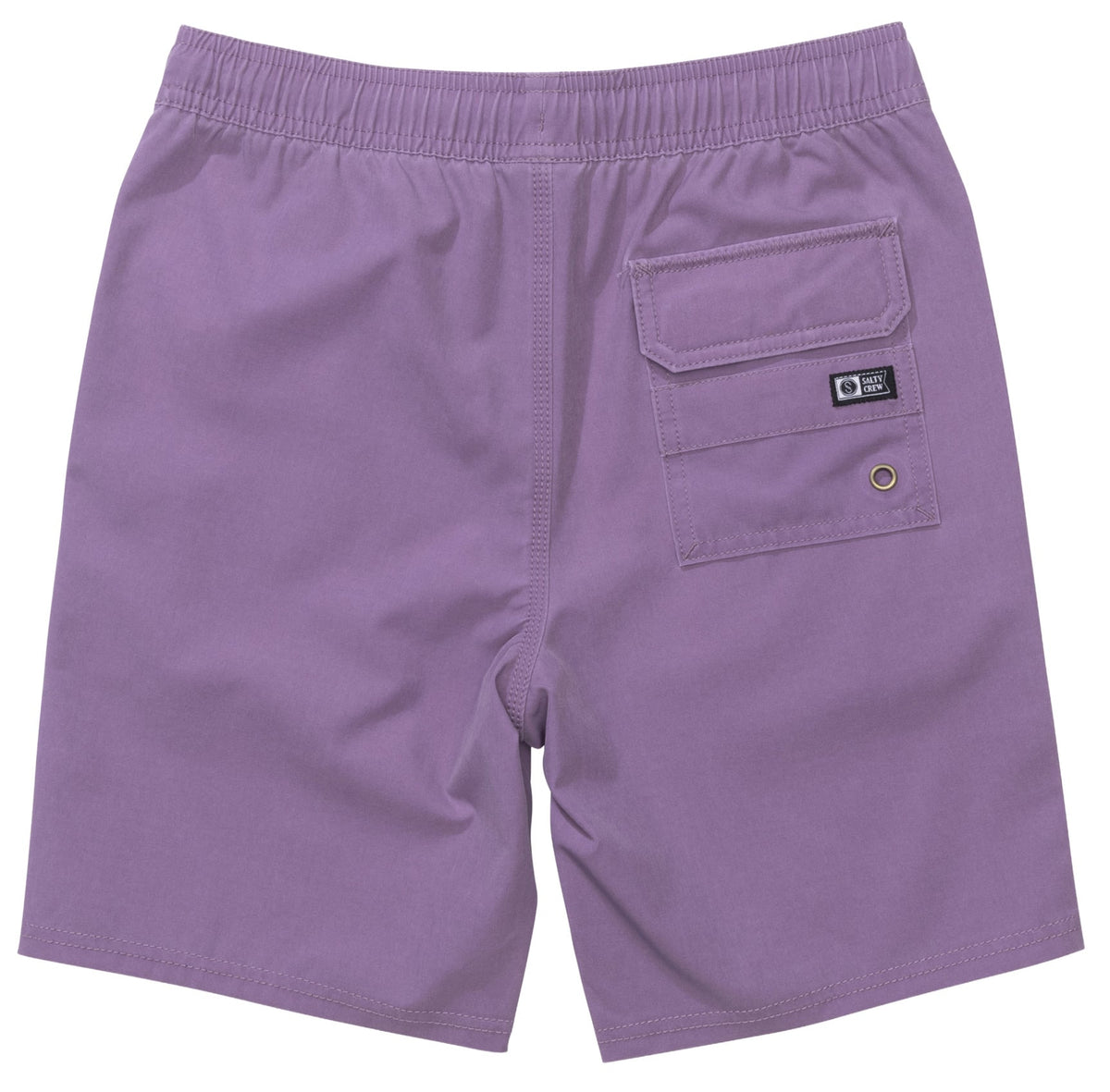 Salty Crew Boy's Seadog Volley Shorts - Grape – back view