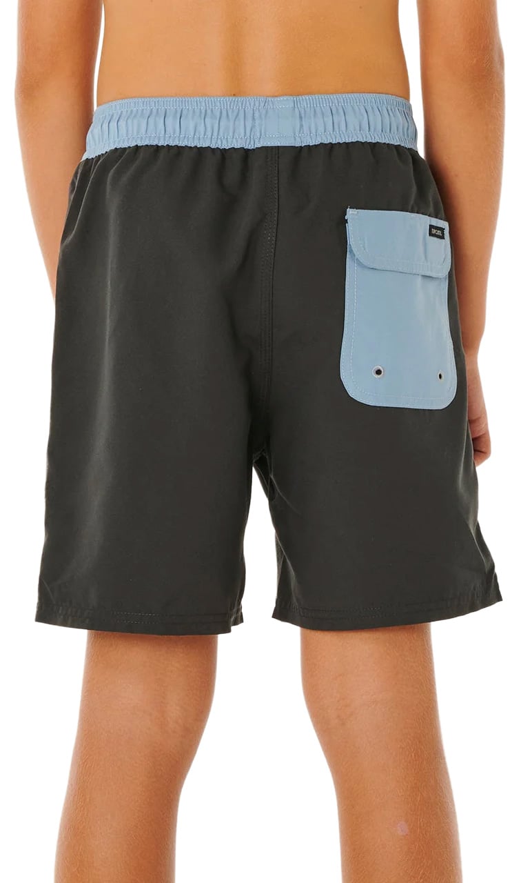 Rip Curl Eternal Shred Block Boy's Volley Shorts - Washed Black – back view
