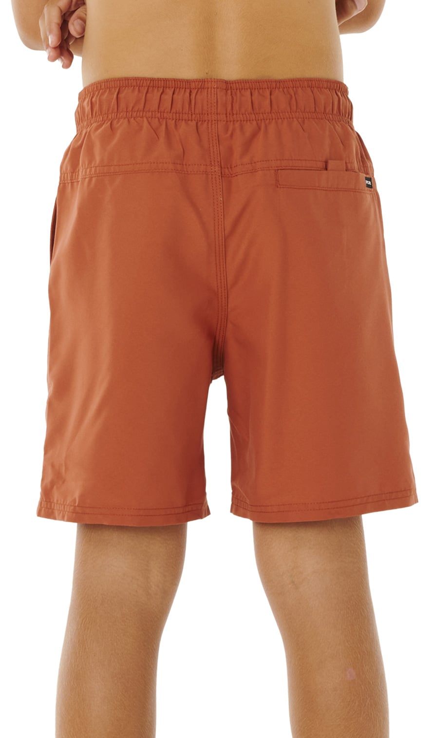 Rip Curl Streamline Offset Boy's Volley Shorts - Baked Clay – back view