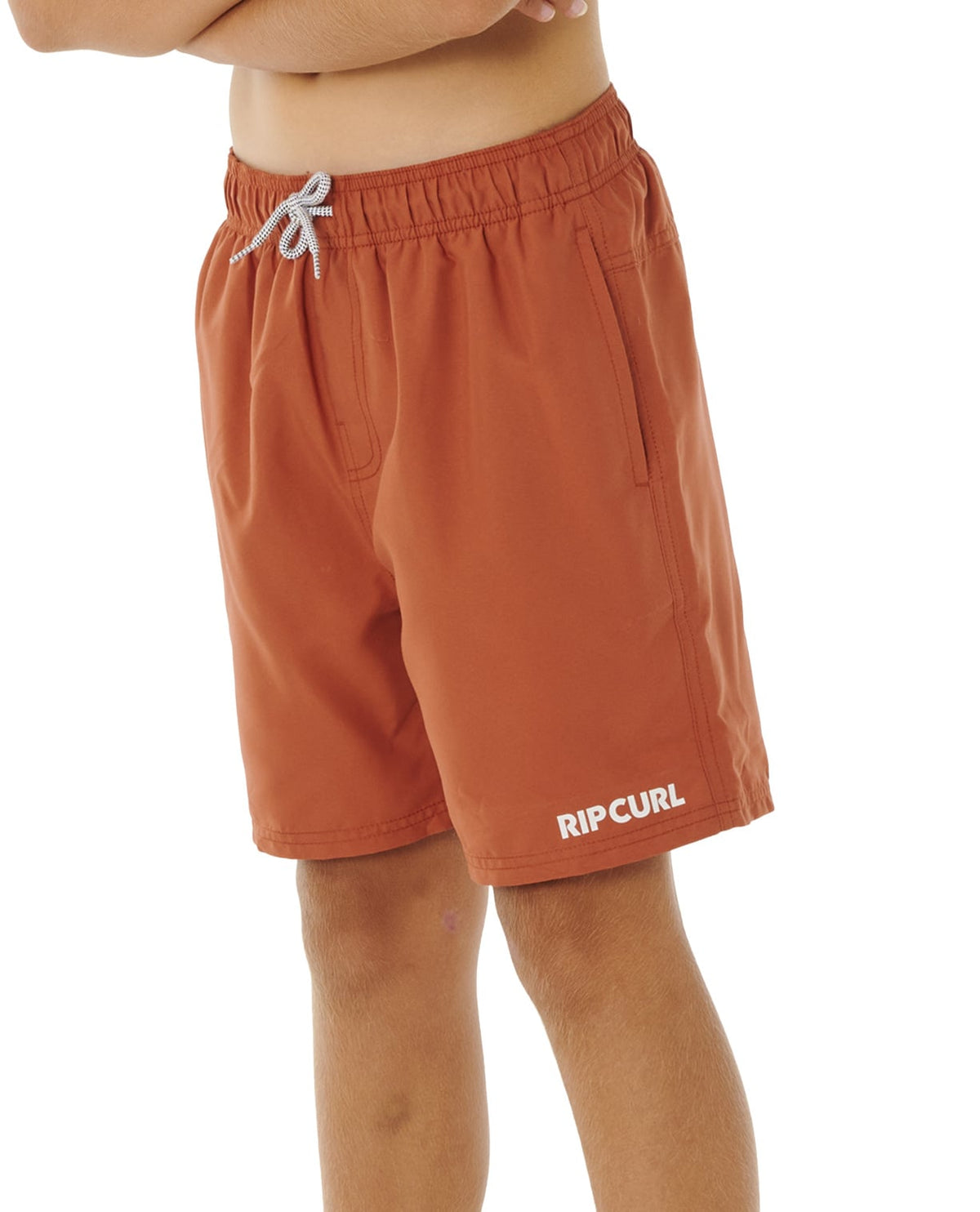 Rip Curl Streamline Offset Boy's Volley Shorts - Baked Clay – alternate view 1