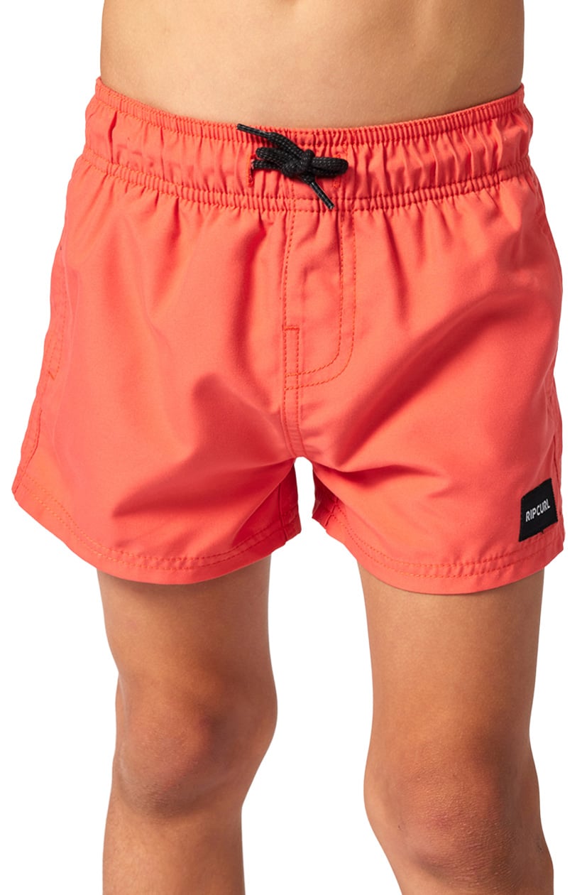 Rip Curl Offset Little Boy's Volley Shorts - Washed Red