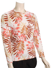 Roxy Sea Skippin LS Rash Guard - Snow White Seaside Tropics