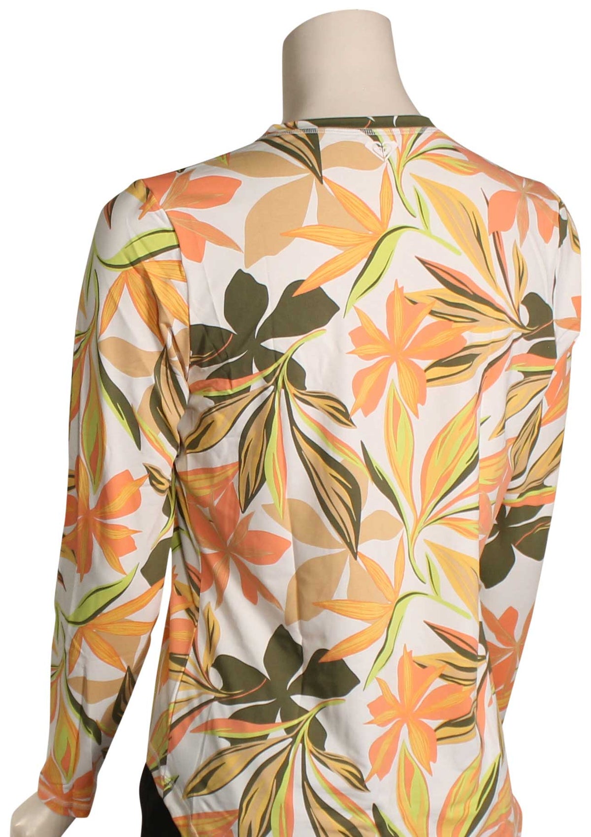 Roxy Sea Skippin LS Rash Guard - Bright White Sea Skippin – back view