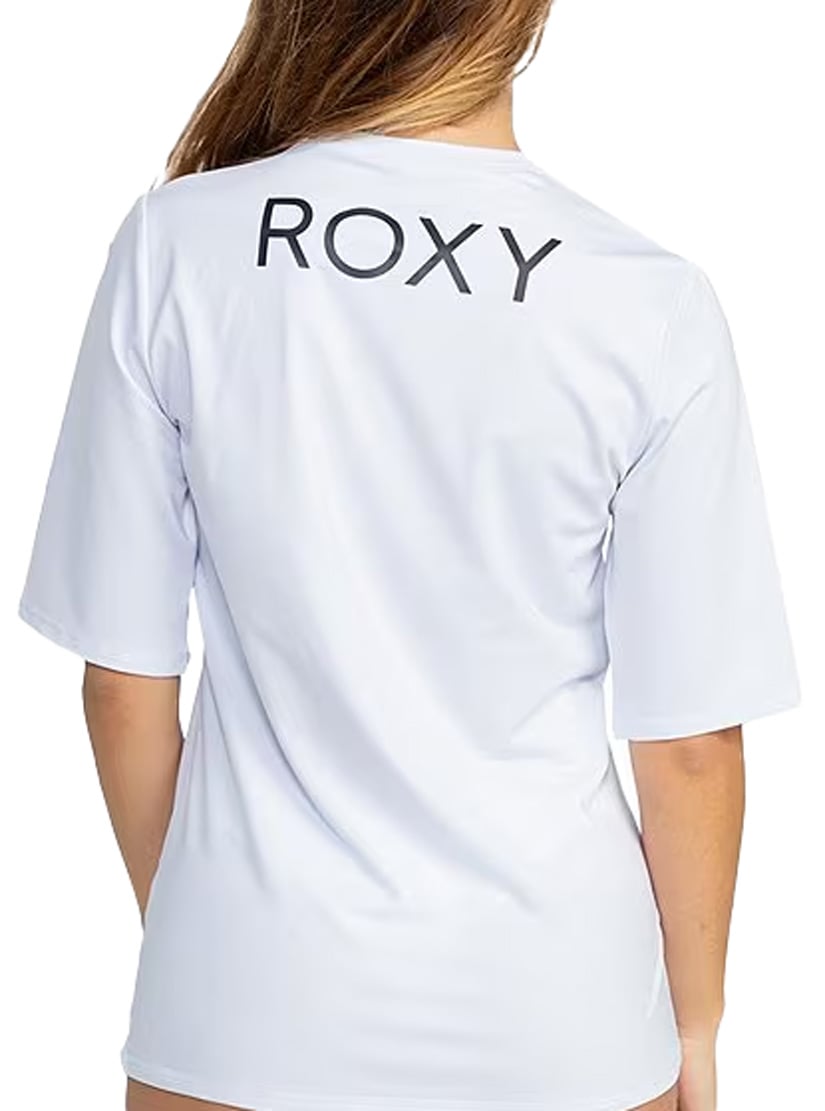 Roxy New Enjoy Waves Women's Short Sleeve Surf Shirt - Bright White – back view