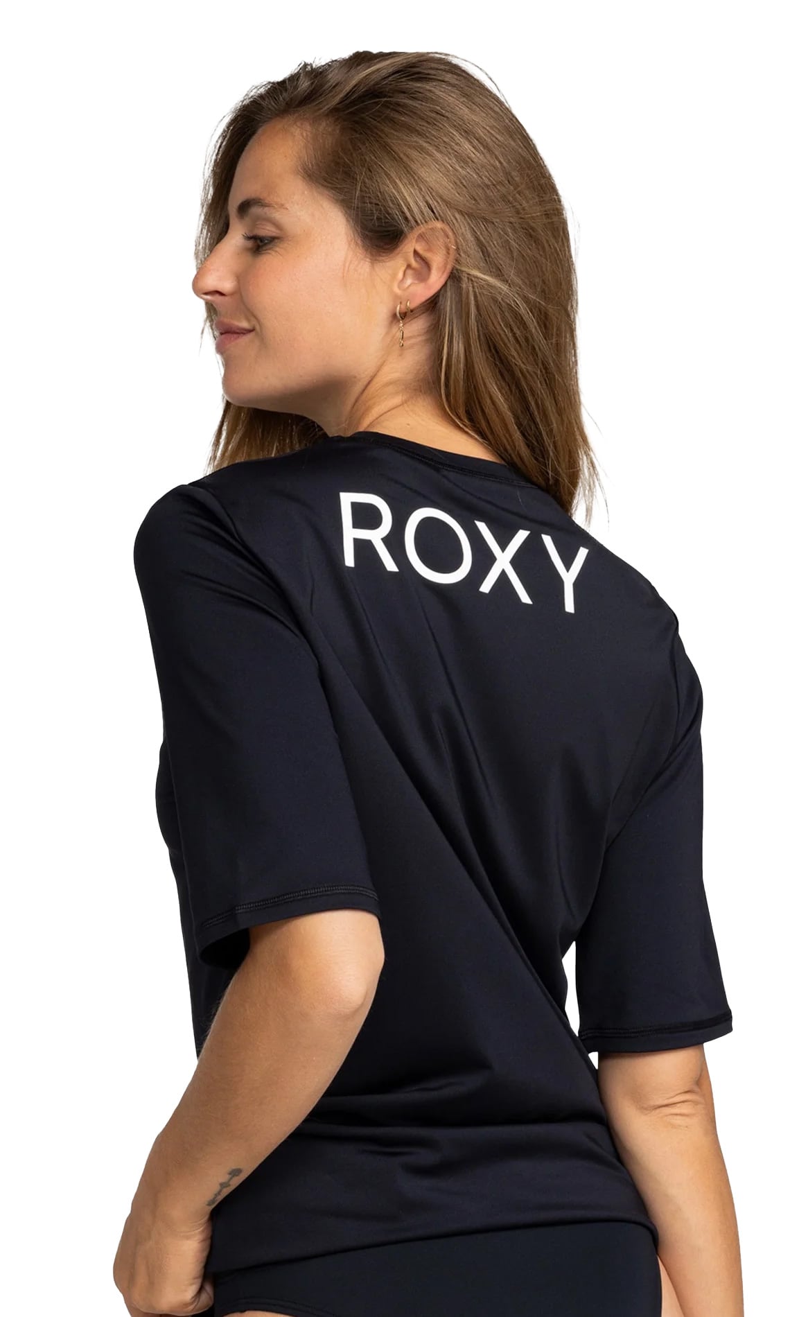 Roxy New Enjoy Waves Women's Short Sleeve Surf Shirt - Anthracite – back view