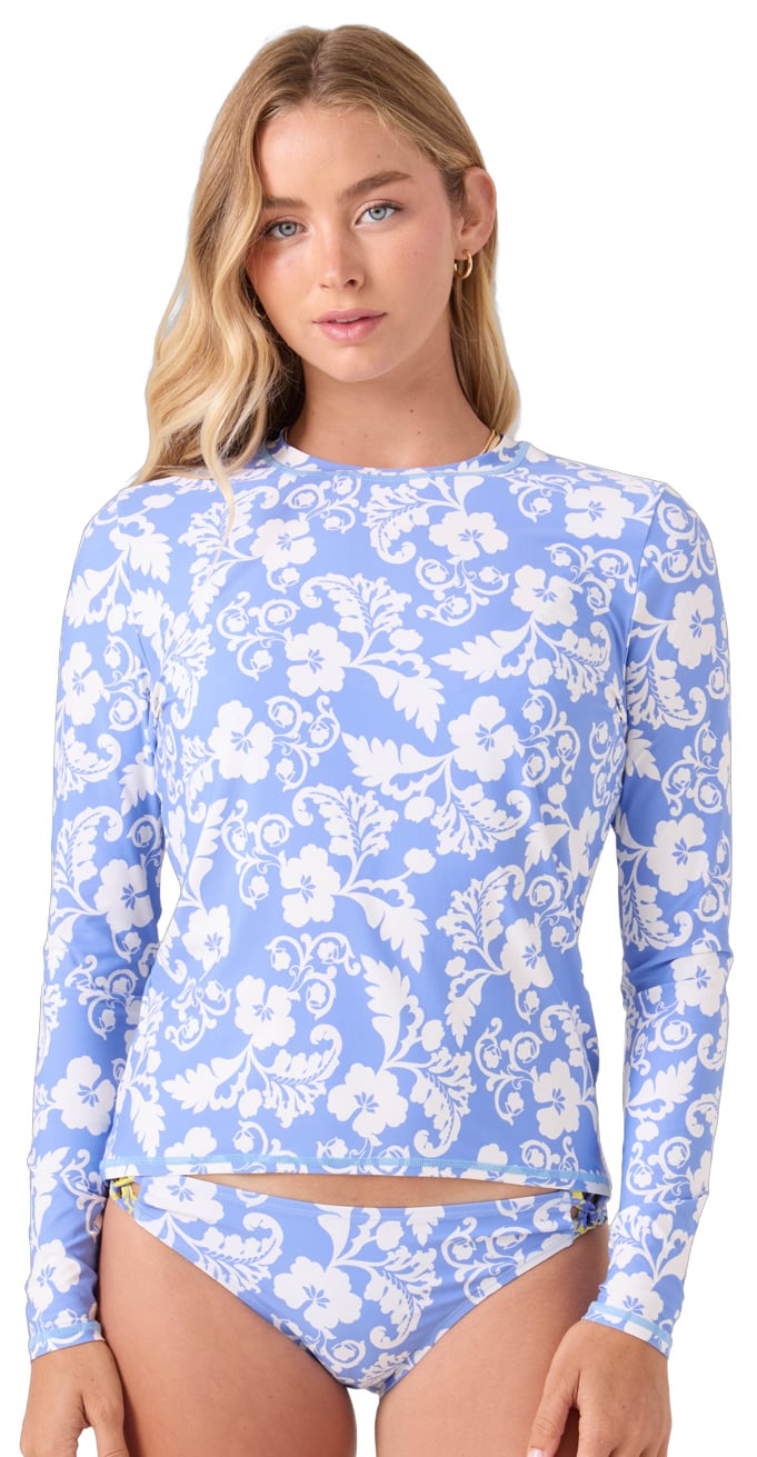Roxy Golden Glow Sea Skippin Women's Long Sleeve Rash Guard - Blugreen
