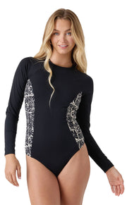 Roxy Geo Flower Women's Surf Suit - Black / Ivory