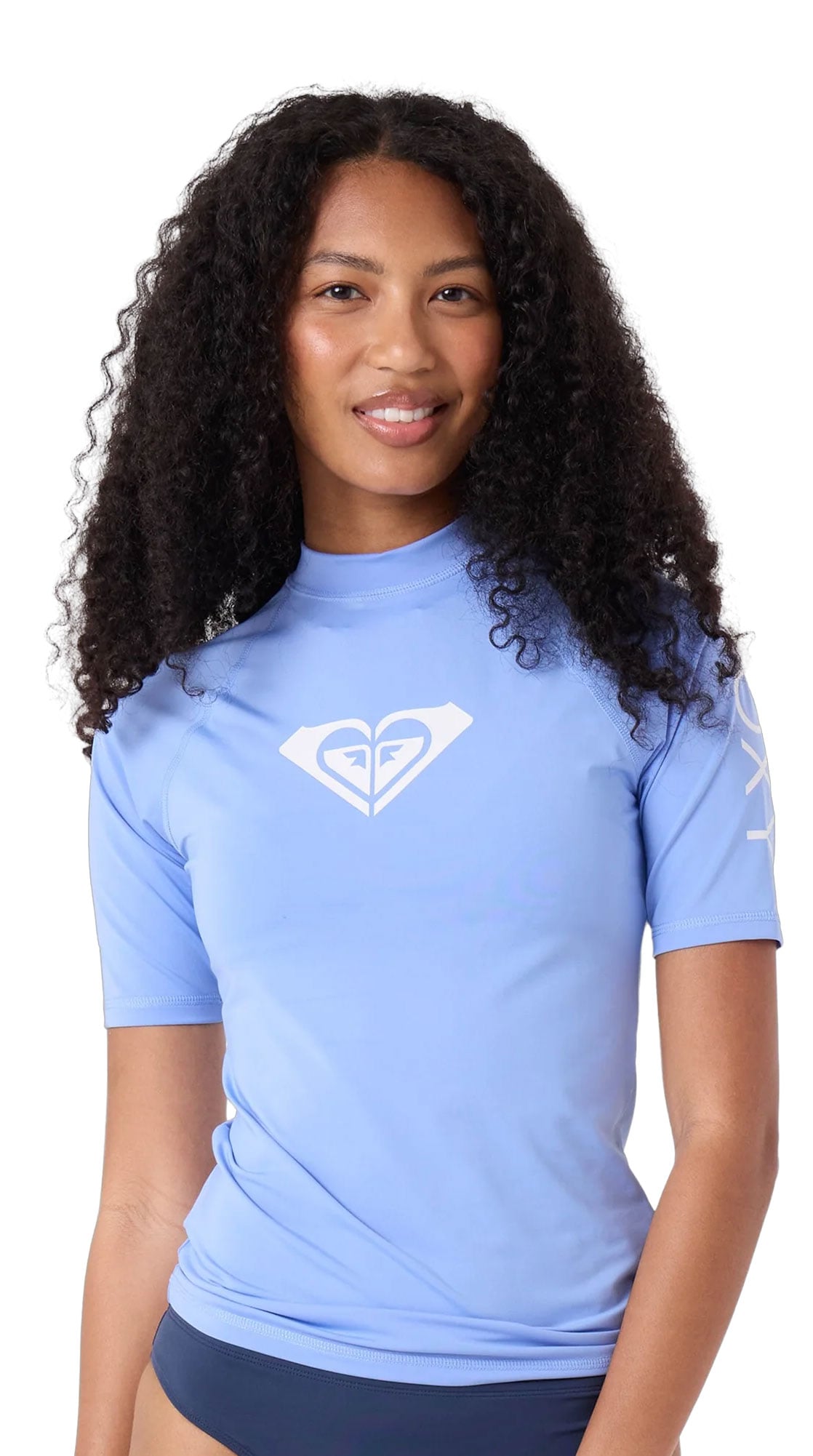 Roxy Whole Hearted Women's Short Sleeve Rash Guard - Cornflower