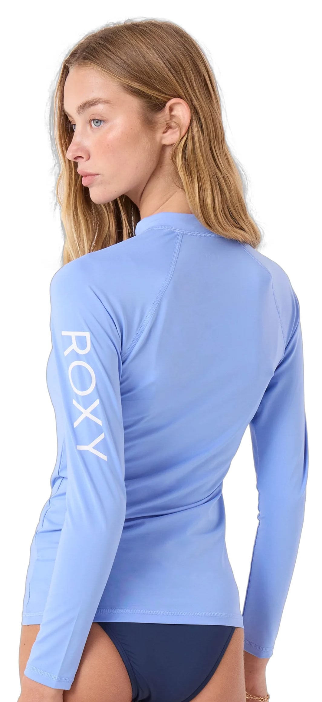 Roxy Whole Hearted Women's Long Sleeve Rash Guard - Cornflower – back view