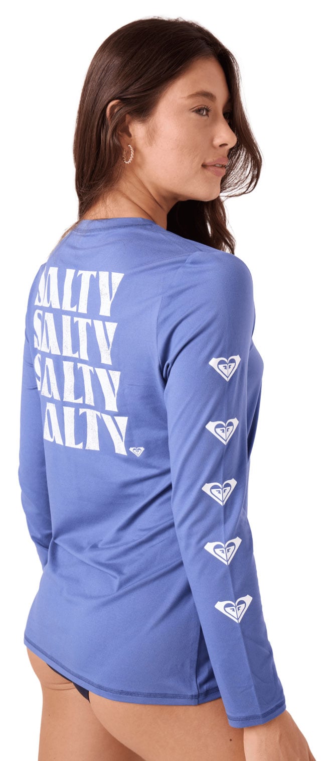 Roxy Surf City Warm Women's Long Sleeve Surf Shirt - Bijou Blue – back view