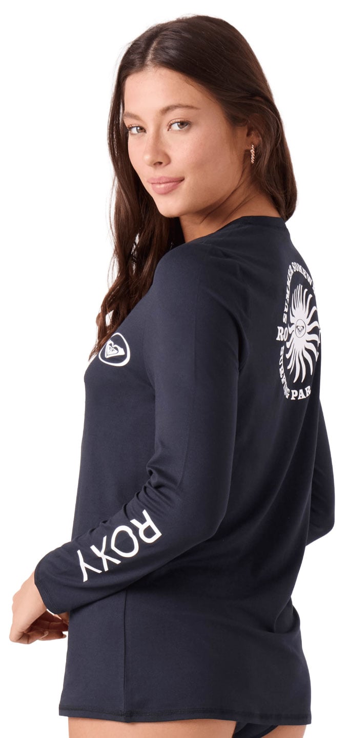 Roxy Surf City Warm Women's Long Sleeve Surf Shirt - Anthracite – back view