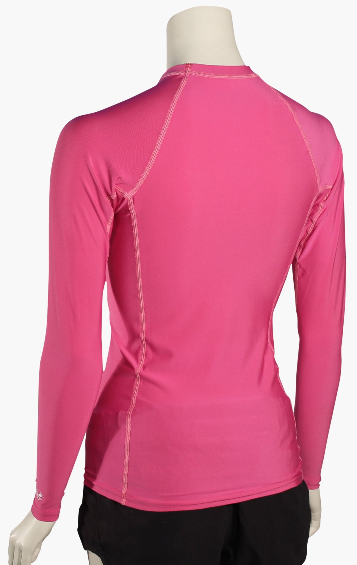 O'Neill Women's Basic Skins LS Rash Guard - Fox Pink – back view