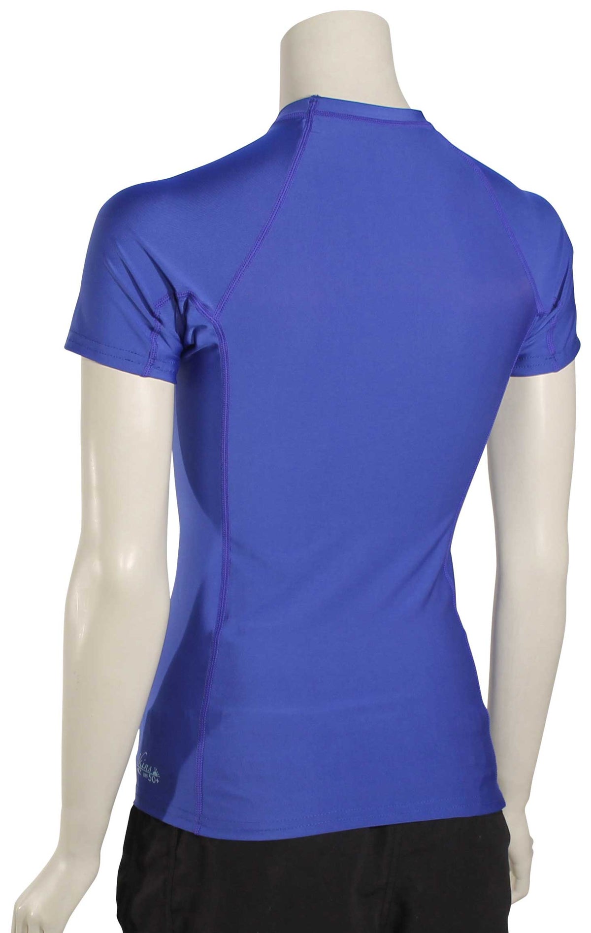 O'Neill Women's Basic Skins SS Rash Guard - Tahitian Blue – back view