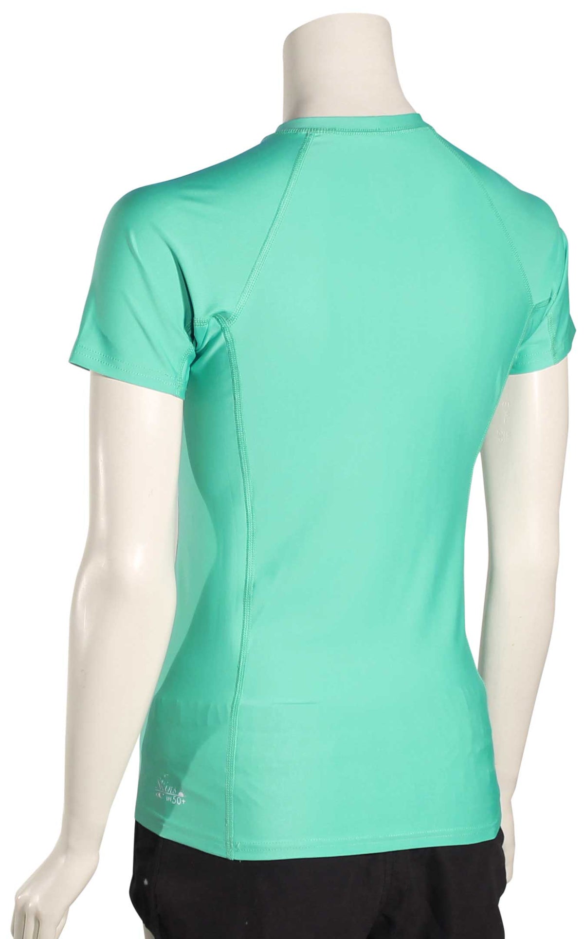O'Neill Women's Basic Skins SS Rash Guard - Seaglass – back view
