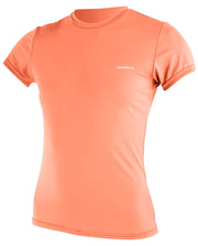 O'Neill Women's Basic Skins SS Rashguard - Light Grapefruit