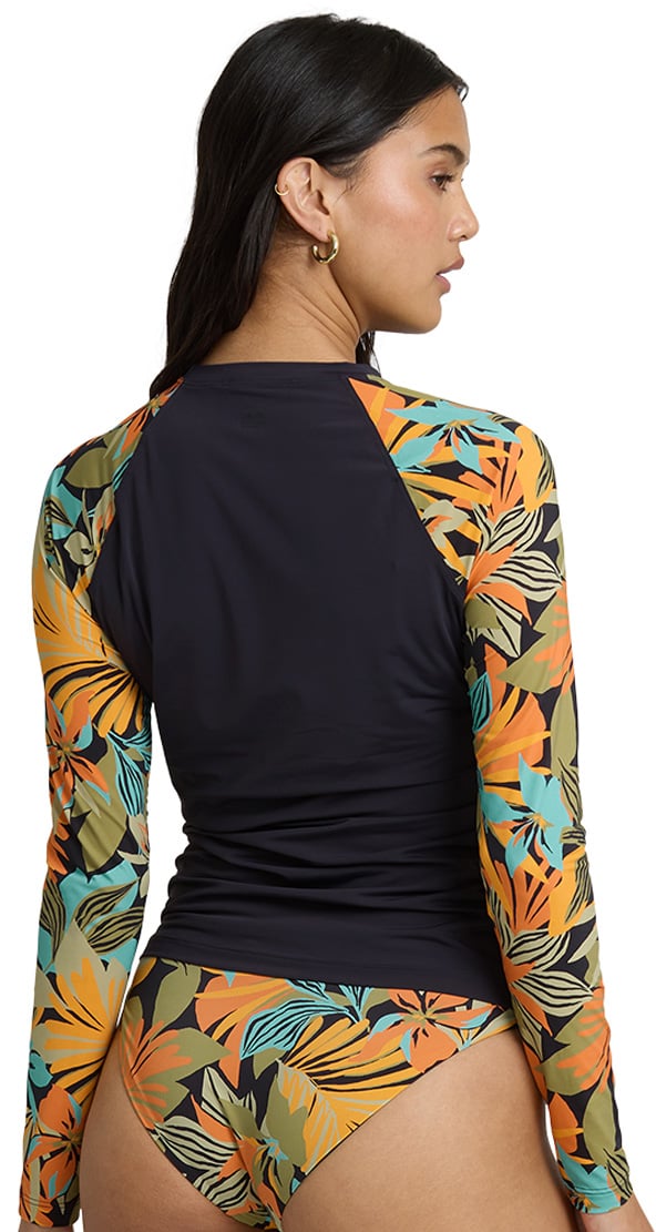 Billabong Des Tropiques LS Women's Rash Guard - Black Multi – back view