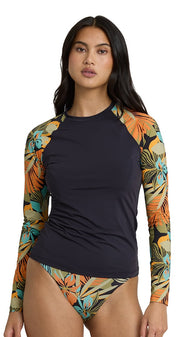 Billabong Des Tropiques LS Women's Rash Guard - Black Multi
