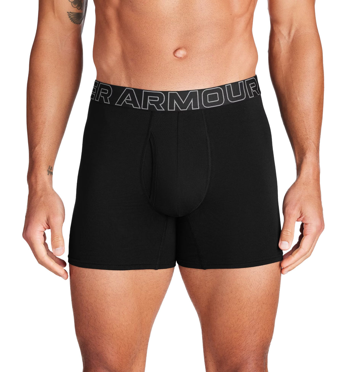 Under Armour Performance Cotton 6" Boxerjock 3-Pack - Black / Steel