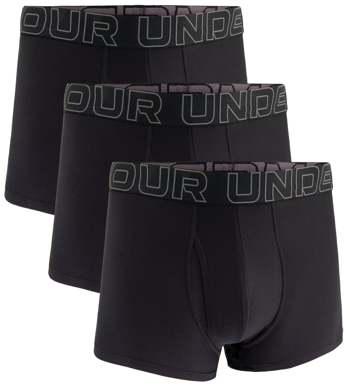 Under Armour Performance Tech 3" Boxerjock 3-Pack - Black / Castlerock – alternate view 1