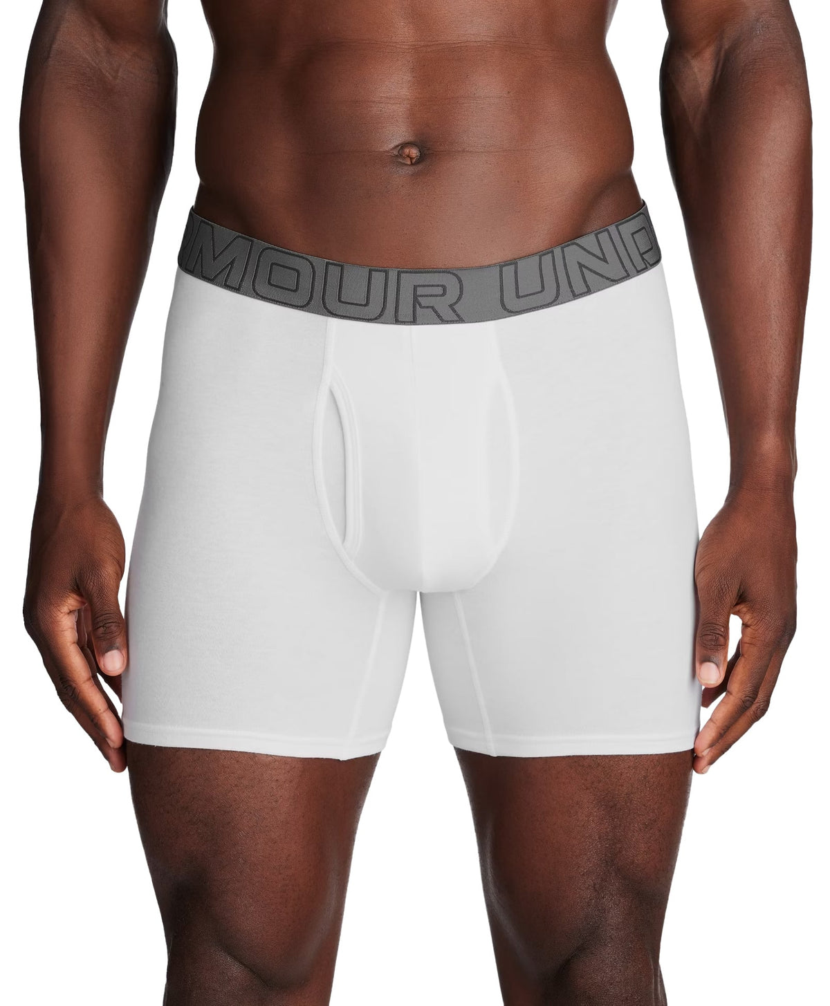 Under Armour Performance Cotton 6" Boxerjock 3-Pack - White / Steel