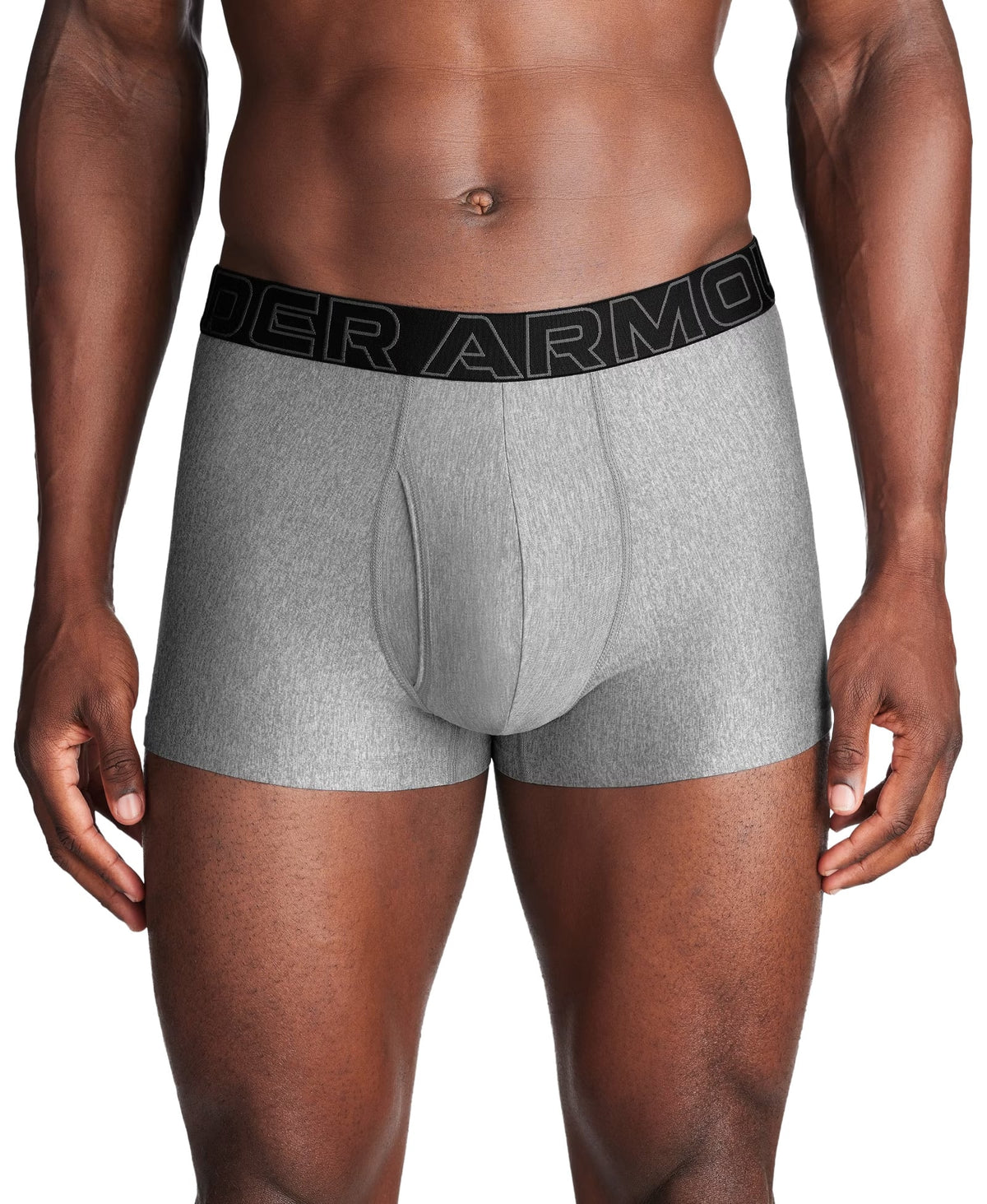 Under Armour Performance Tech 3" Boxerjock 3-Pack - Grey Heather / Black
