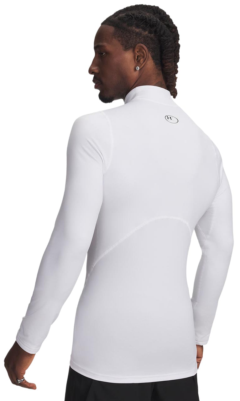 Under Armour Cold Gear Fitted Mock Neck - White / Black – back view
