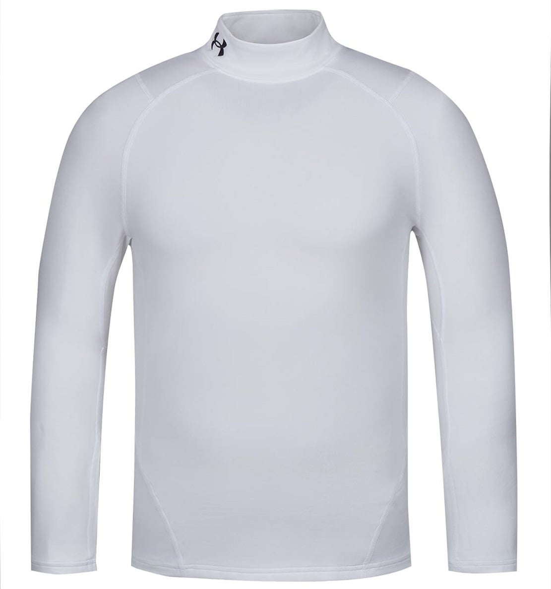 Under Armour Cold Gear Fitted Mock Neck - White / Black – alternate view