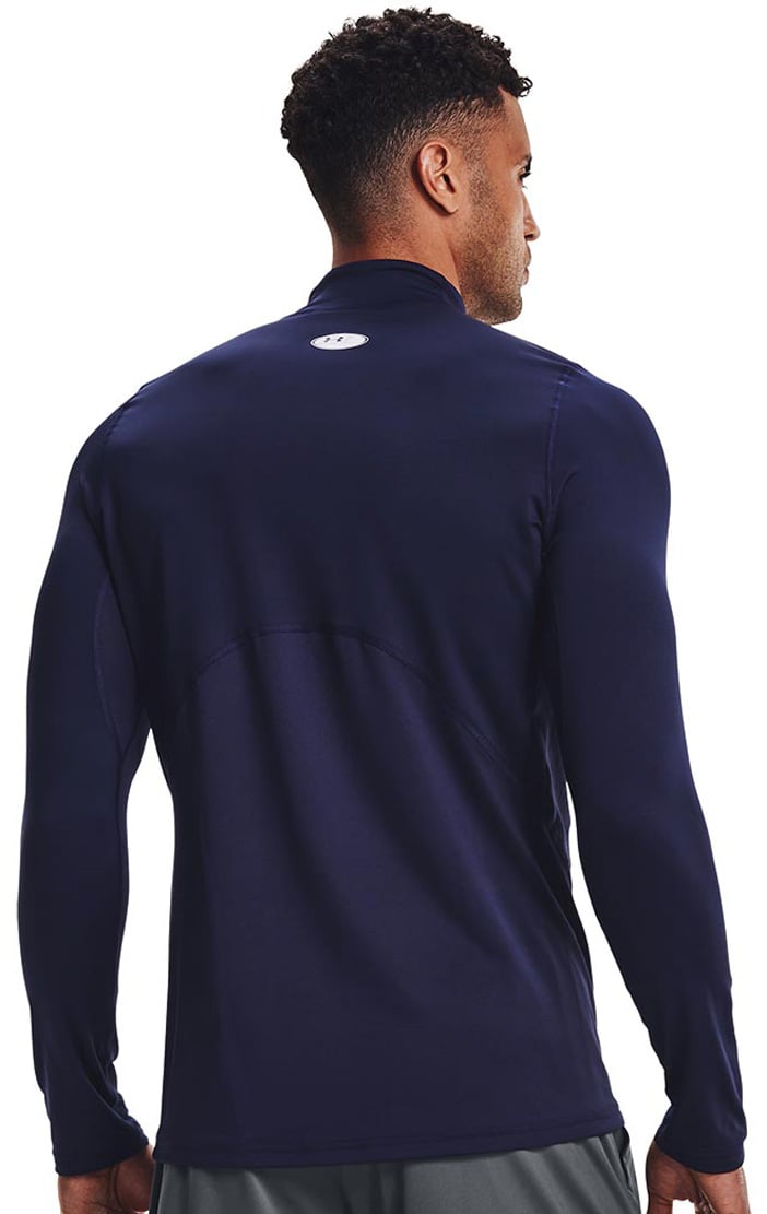 Under Armour Cold Gear Fitted Mock Neck - Midnight Navy / White – back view