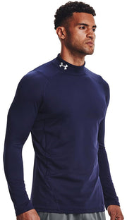 Under Armour Cold Gear Fitted Mock Neck - Midnight Navy / White