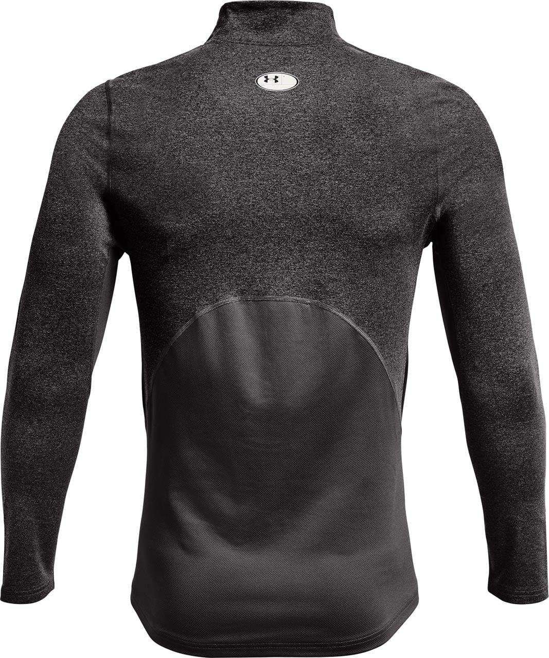 Under Armour Cold Gear Fitted Mock Neck - Charcoal Light Heather / Black – back view