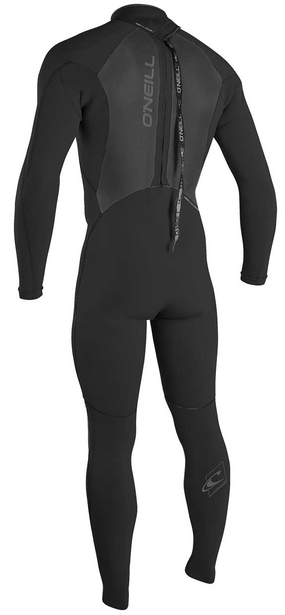 O'Neill Men's Epic 3/2mm Back Zip Full Wetsuit - Black – back view
