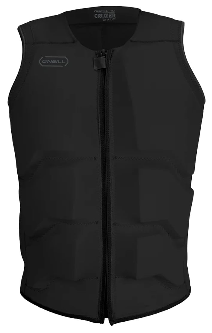 O'Neill Men's Cruzer Front Zip Comp Vest - Black / Black