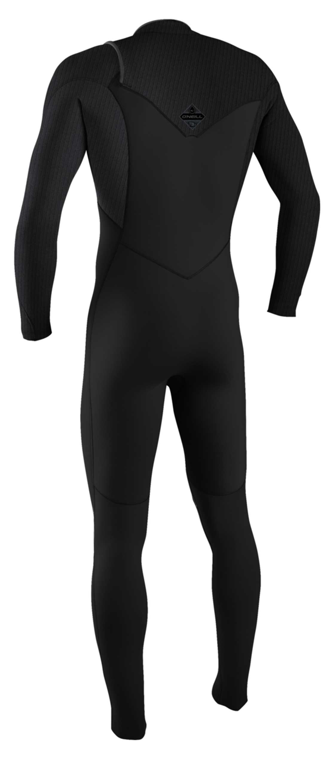 O'Neill Men's Hyperfreak 3/2mm+ Chest Zip Full Wetsuit - Black – back view