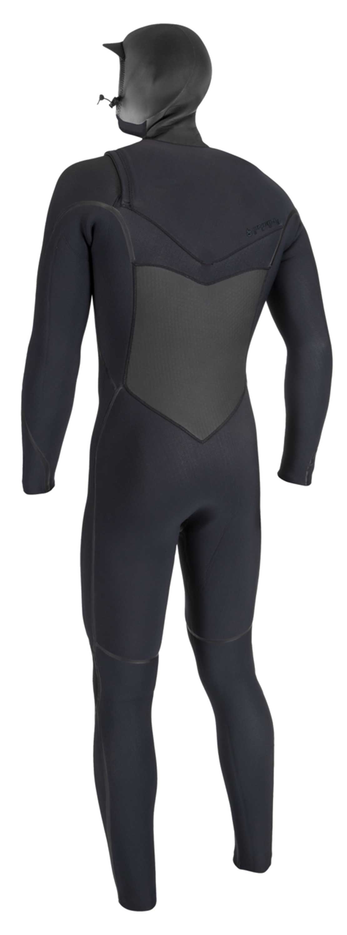 O'Neill Men's Psycho Tech 5/4mm+ Chest Zip Full Wetsuit w/Hood - Black – back view