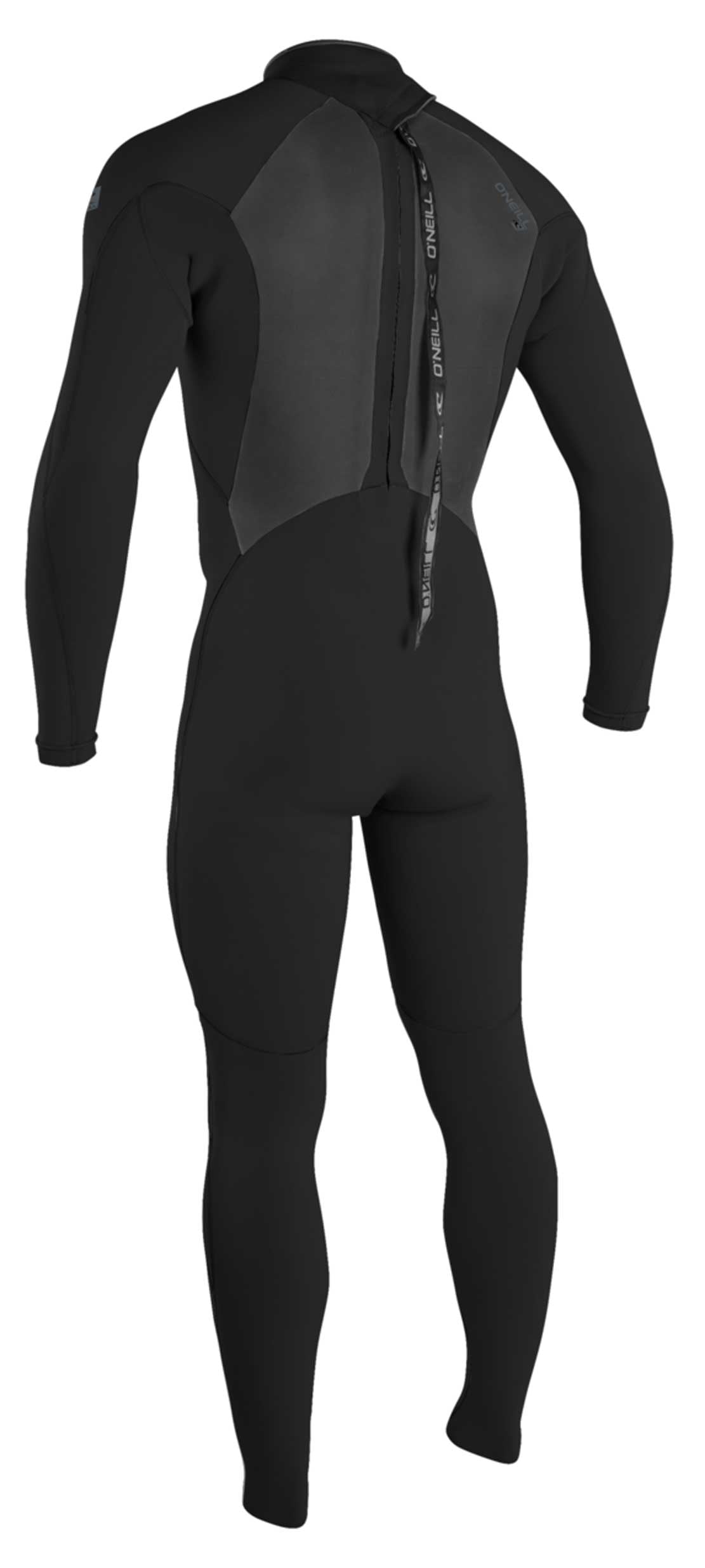 O'Neill Men's Epic II 3/2mm Back Zip Full Wetsuit - Black/Black/Black – back view