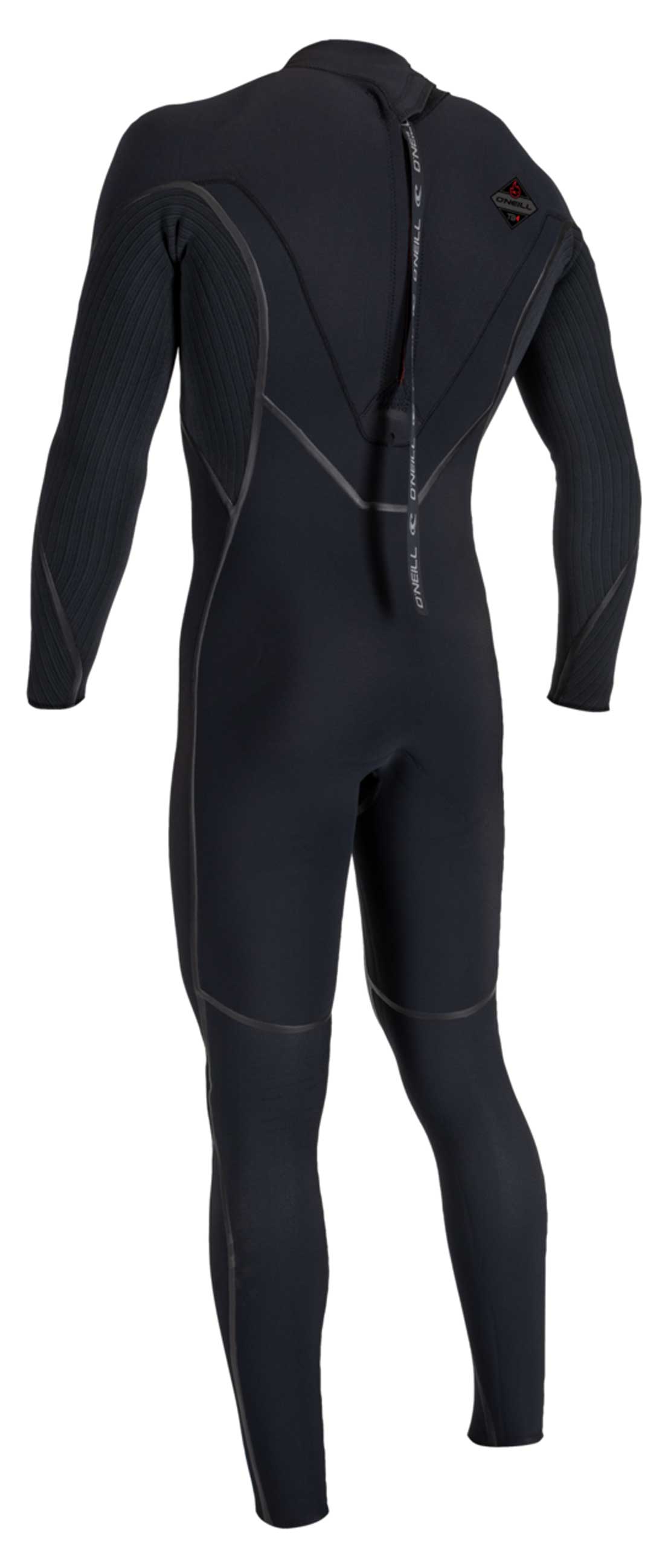 O'Neill Men's Hyperfreak Fire 4/3mm+ Back Zip Full Wetsuit - Black – back view