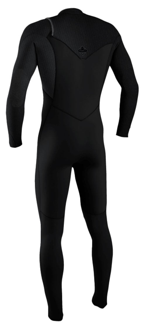 O'Neill Youth Hyperfreak 4/3mm+ Chest Zip Boy's Full Wetsuit - Black – back view