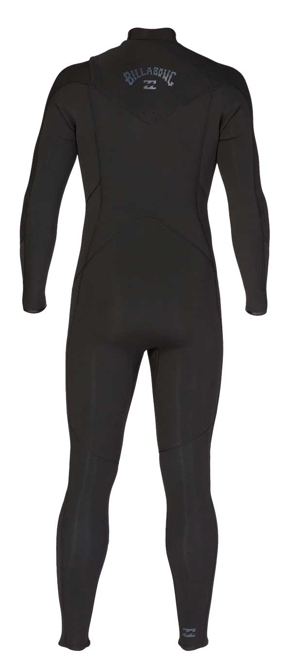 Billabong Men's Absolute 4/3mm Chest Zip Full Wetsuit - Black – back view