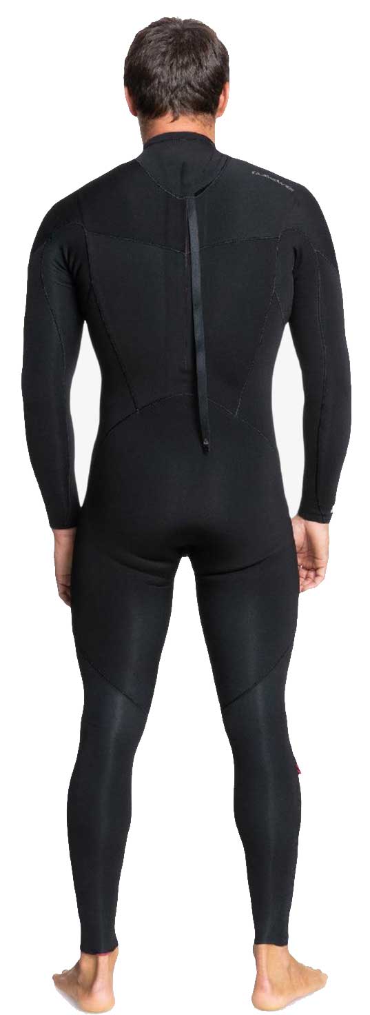 Quiksilver Everyday Sessions 5/4/3mm Back Zip Full Wetsuit - Black – back view