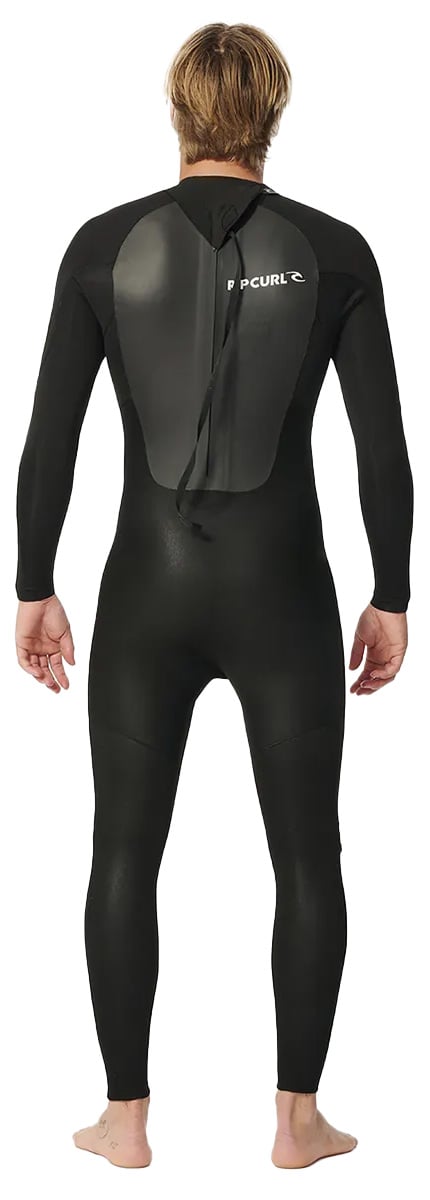 Rip Curl Men's Omega 4/3mm Back Zip Full Wetsuit - Black – back view