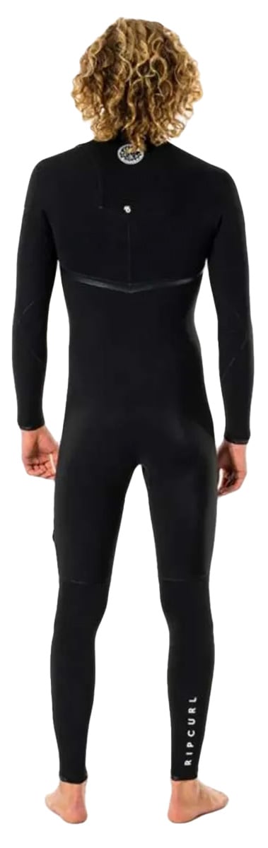 Rip Curl Men's E-Bomb E7 3/2mm Chest Zip Full Wetsuit - Black – back view
